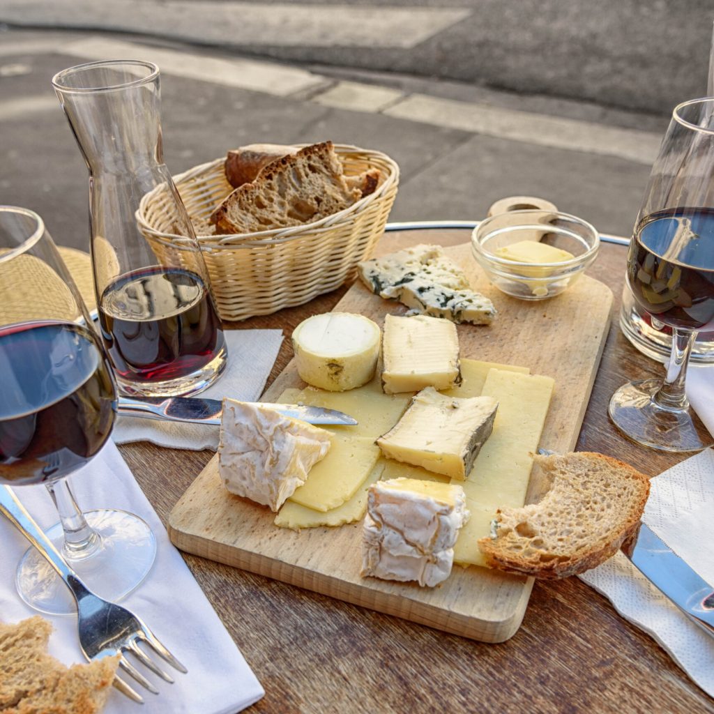 What more do you need? Sitting in a sidewalk cafe in Paris, enjoying some fabulous cheese.